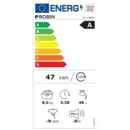 Πλυντήριο ρούχων Robin RΤ-1080Bl μαύρο χωρητικότητας 8Kg Π59,7xΒ55,7xΥ84,5cm