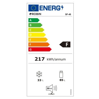 Ψυγείο δίπορτο Robin SF-45 λευκό 165lt Π48xΥ122cm