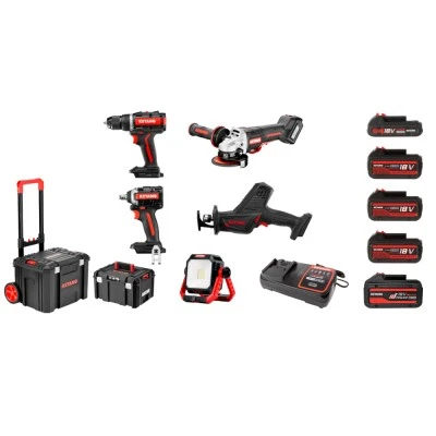Σετ εργαλειών Keyang Brushless με λειτουργία μπαταρίας δραπανοκατσ΄άβιδο - μπουλονόκλειδο -γωνικός τροχός -σπαθόσεγα τάση 20V 5Αh