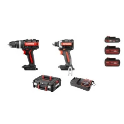 Πακέτο εργαλειών Keyang Brushless μπαταρίας δραπανοκατσάβιδο και παλμικό κατσαβίδι/μπουλονόκλειδο 20V 5Ah