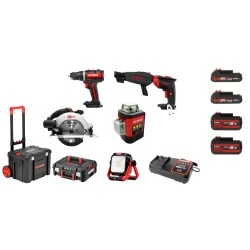 Σετ εργαλειών μπαταρίας Keyang Brushless αποτελούμενο απο δραπανοκατσάβιδο , δισκοπρίονο , αλφάδι laser & κατσαβίδι γυψοσανίδας 