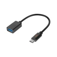 Αντάπτορας USB 3.0 - USB type-C OTG F/M με μήκος15cm Rebel σε μαύρο χρώμα & ταχύτητα έως 640 MB/s