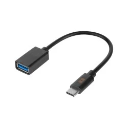 Αντάπτορας USB 3.0 - USB type-C OTG F/M με μήκος15cm Rebel σε μαύρο χρώμα & ταχύτητα έως 640 MB/s
