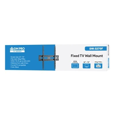 Βάση TV για οθόνη 32"-70" έως 45kg σταθερή για επίτοιχη τοποθέτηση DM PRO μαύρη Βάση TV για οθόνη 32"-70" έως 45kg σταθερή για επίτοιχη τοποθέτηση DM PRO μαύρη