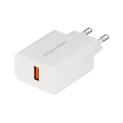 Φορτιστής USB-A 18W με λειτουργία Quick Charge Kruger&Matz λευκό χρώμα