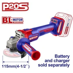 Γωνιακός τροχός Εmtop brushless διάμετρος δίσκου 115mm ρυθμιζόμενη ισχύς μπαταρίας 20V 