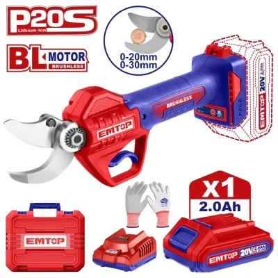 Κλαδευτήρι Εmtop brushless με διάμετρο κοπής Φ30mm μπαταρία λιθίου με τάση 20V 1x2ah Κλαδευτήρι Εmtop brushless με διάμετρο κοπής Φ30mm μπαταρία λιθίου με τάση 20V 1x2ah