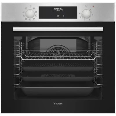 Φούρνος Multifunction AirFry Robin BN-61AF INOX 76lt μαζί με inox εστία 5 ζωνών Π59,7xΒ54,3xΥ59cm Φούρνος Multifunction AirFry Robin BN-61AF INOX 76lt μαζί με inox εστία 5 ζωνών Π59,7xΒ54,3xΥ59cm