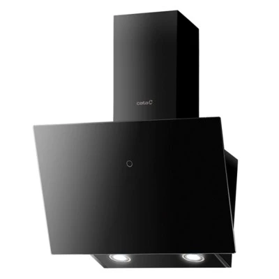Απορροφητήρας καμινάδα LENA-600XGBK μήκους 60cm με ισχύ max 500m3/h & μαύρη γυάλινη καμινάδα