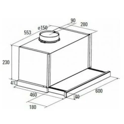 Συρόμενος απορροφητήρας INOX CATA TF-6600 DURALUM μήκος 60cm ισχύ max 1115m³/h