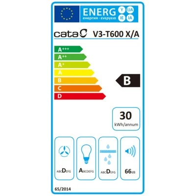 Απορροφητήρας καμινάδα CATA V3-T600 INOX μήκους 60cm με ισχύ max 360m3/h