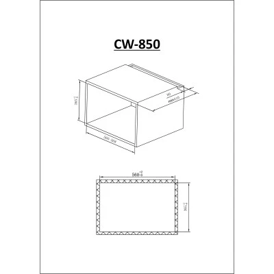 Εντοιχιζόμενος φούρνος μικροκυμάτων 900W Robin CW-850 25lt μαύρο-inox Π59,5xΒ36,5xΥ39cm