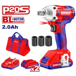 Μπουλονόκλειδο μπαταρίας  20v/2ah μέγιστη ροπής 300Νm Emtop σχεδιασμένο για εργασίες βαρέως τύπου