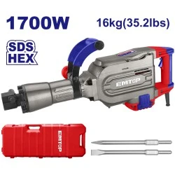 Σκαπτικό κατεδαφιστικό με ισχ΄ύς 1700W με ενέργεια κρούσης 45J Emtop