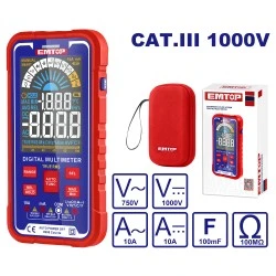 Πολύμετρο ψηφιακό Εmtop με τάση 1000V με οθόνη LCD 10000 μετρήσεων ανίχνευση τάσης χωρίς επαφή Πολύμετρο ψηφιακό Εmtop με τάση 1000V με οθόνη LCD 10000 μετρήσεων ανίχνευση τάσης χωρίς επαφή