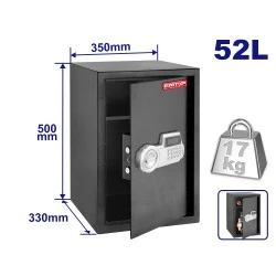 Χρηματοκιβώτιο emtop μεταλλικό με οθόνη LCD διάσταση 500x350x330mm 17kg ανθρακί eesf5003