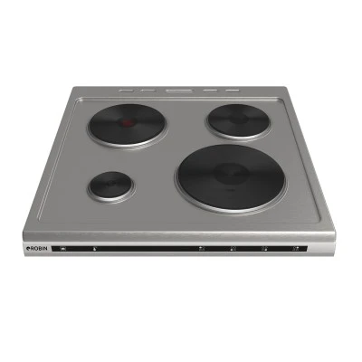 Ηλεκτρική Κουζίνα Robin Bt-64 Inox με 4 εστίες εμαγιέ φούρνος 65lt Π60xΒ60xΥ85cm