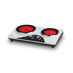 Ηλεκτρική κεραμική διπλή εστία IQ KC-1237 1200W + 900W με ρυθμιζόμενο θερμοστάτη