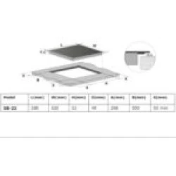 Αυτόνομη κεραμική εστία Robin 3200W SB-23 Domino 3 ζωνών με πλήκτρα αφής 28,8cmΧ52cm