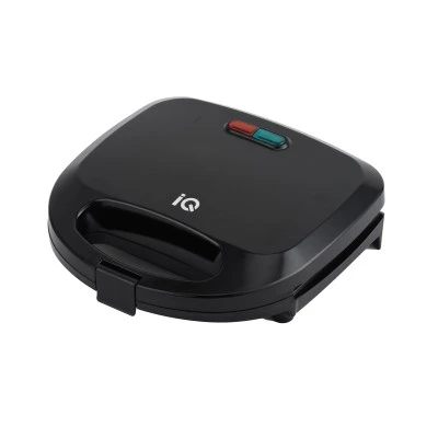 Τοστιέρα μαύρη IQ ST-612 750W με αντικολλητικές πλάκες και εργονομικό κλείδωμα