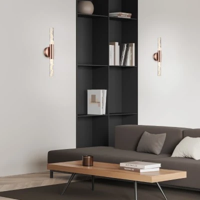 OASIS-ΦΩΤΙΣΤΙΚΟ ΕΠΙΤΟΙΧΟ ΧΑΛΚΙΝΟ ΑΛΟΥΜΙΝΙΟΥ LED COB 13W CCT 650LM IP20 120X88X533MM