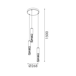 Κρεμαστό Φωτιστικό OASIS LED COB Τρίφωτο 22W, 1100lm, CCT, Αμμοδεές Λευκό Αλουμίνιο, IP20, 268x268x1500mm