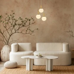 Κρεμαστό Φωτιστικό MARBELLA Τρίφωτο LED 33W CCT 2145lm Αμμώδες Μαύρο Αλουμινίου 440x440x1500mm
