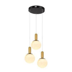 Κρεμαστό Φωτιστικό MARBELLA Τρίφωτο LED 33W CCT 2145lm Αμμώδες Μαύρο Αλουμινίου 440x440x1500mm