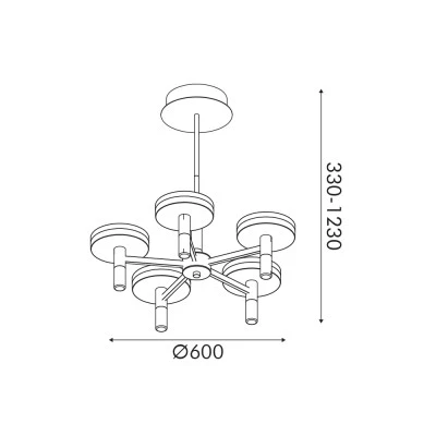 Κρεμαστό Φωτιστικό ASIAN 5Φωτο LED 52W CCT 3380lm – Αμμώδες Μαύρο Αλουμινίου, SMD, IP20, 600x330-1230mm Κρεμαστό Φωτιστικό ASIAN 5Φωτο LED 52W CCT 3380lm – Αμμώδες Μαύρο Αλουμινίου, SMD, IP20, 600x330-1230mm