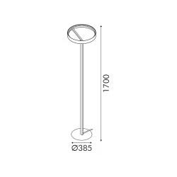 Φωτιστικό Δαπέδου ROLLIE LED 43W Dimmable 2700K 2150lm – Αμμώδες Μαύρο Αλουμινίου, SMD, IP20, 385x1700mm