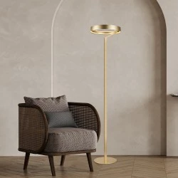 Φωτιστικό Δαπέδου ROLLIE LED 43W Dimmable 2700K 2150lm – Ορειχάλκινο Αλουμινίου, SMD, IP20, 385x1700mm