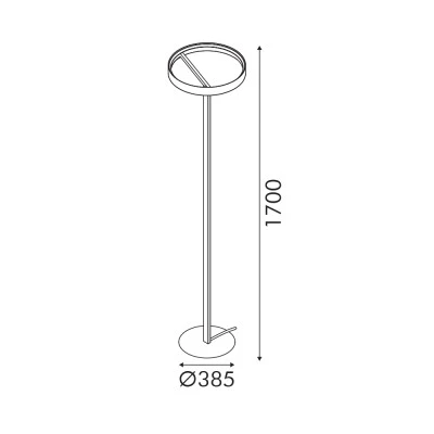 Φωτιστικό Δαπέδου ROLLIE LED 43W Dimmable 2700K 2150lm – Ορειχάλκινο Αλουμινίου, SMD, IP20, 385x1700mm