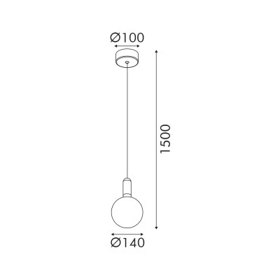 Κρεμαστό Φωτιστικό MARBELLA LED 11W CCT 715lm Αμμώδες Μαύρο Αλουμινίου IP20 140x140x1500mm