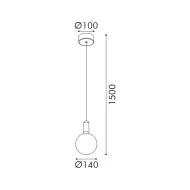 Κρεμαστό Φωτιστικό MARBELLA LED 11W CCT 715lm Αμμώδες Λευκό Αλουμινίου IP20 140x140x1500mm