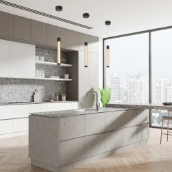 Κρεμαστό Φωτιστικό CANDELERA LED 7W CCT 490lm Αμμώδες Μαύρο Αλουμινίου IP20 85x1500mm