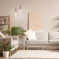 Φωτιστικό Κρεμαστό OASIS LED COB 7W CCT 350lm, Χάλκινο Αλουμίνιο, IP20, 50x50x1500mm