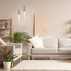 Φωτιστικό Κρεμαστό OASIS LED COB 7W CCT 350lm, Χάλκινο Αλουμίνιο, IP20, 50x50x1500mm