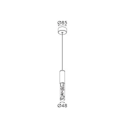 Φωτιστικό Κρεμαστό OASIS LED COB 7W CCT, Ορειχάλκινο Αλουμίνιο, 350lm, IP20, 50x50x1500mm