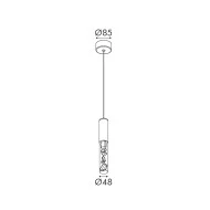 Φωτιστικό Κρεμαστό OASIS LED COB 7W, Αμμοδεές Λευκό Αλουμίνιο, CCT 350LM, IP20, 50x50x1500mm