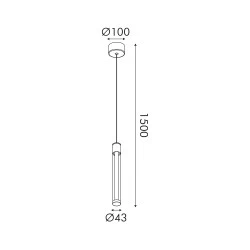 Κρεμαστό Φωτιστικό CANDELERA LED 7W CCT 490lm – Αμμώδες Λευκό Αλουμινίου, SMD, IP20, 85x1500mm