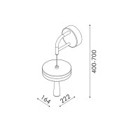 Φωτιστικό Επιτοίχιο ASIAN LED 11W COB SMD, Μαύρο Αμμοδεές Αλουμίνιο, 715LM, IP20, 164x222x400-700mm