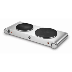 Διπλή ηλεκτρική εστία IQ KC-1252 1000W+1500W με ρυθμιζόμενη θερμοκρασία και διάμετρο εστιών 15cm και 18cm