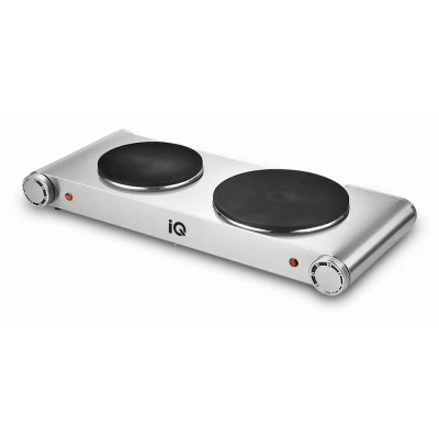 Διπλή ηλεκτρική εστία IQ KC-1252 1000W+1500W με ρυθμιζόμενη θερμοκρασία και διάμετρο εστιών 15cm και 18cm