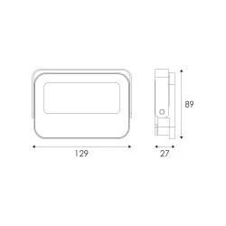 Προβολέας LED SMD 20W 3CCT 2000lm – Λευκό, RA>80, IP66, 185-265V