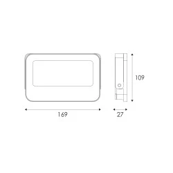 Προβολέας LED SMD 30W 3CCT 3000lm, RA>80, στεγανός IP66, 185-265V Μαύρος