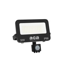 Προβολέας LED SMD 30W με Αισθητήρα 3CCT 3000lm – RA>80, στεγανός IP66, 185-260V Μαύρος