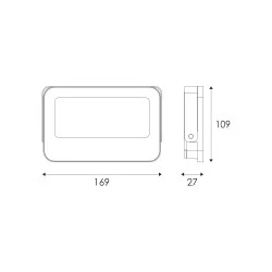 Προβολέας LED SMD 30W 3CCT 3000lm, RA>80, στεγανός IP66, 185-265V Λευκός