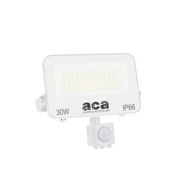 Προβολέας LED SMD 30W με Αισθητήρα 3CCT 3000lm – RA>80, στεγανός IP66, 185-260V Λευκός 
