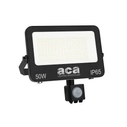Προβολέας LED SMD 50W με Αισθητήρα 3CCT 5000lm RA>80, στεγανός IP66, 185-260V Μαύρος