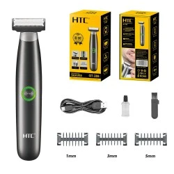 Ανδρική ξυριστική μηχανή και τρίμερ HTC GT-288 5W, πλενόμενη IPX6 με διπλή λεπίδα